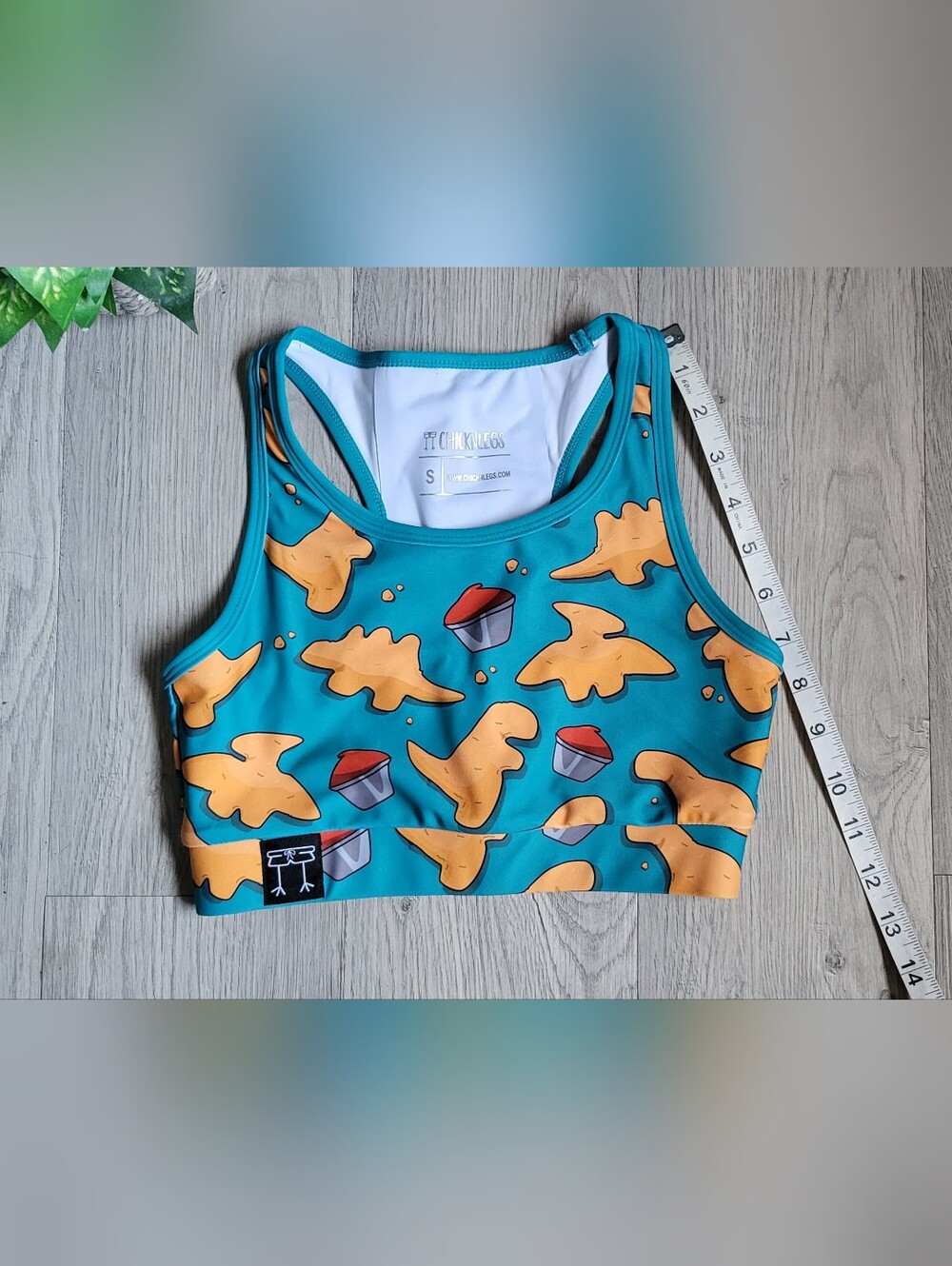 Chicknlegs Nuggets OG Teal & Brown Racerback Sports Bra, Women's Small - Picture 5 of 13